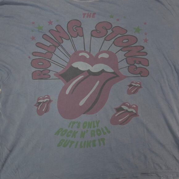 The Rolling Stones Band Crew Neck Short Sleeve T Shirt Mens Size 2XL Blue - Picture 4 of 9